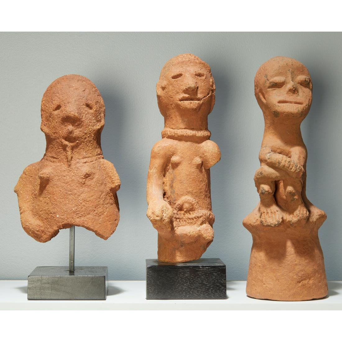Katsina Culture, (3) terracotta figures (1 of 6)