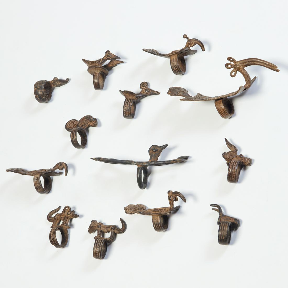 Lobi Peoples, collection (13) zoomorphic rings (1 of 6)
