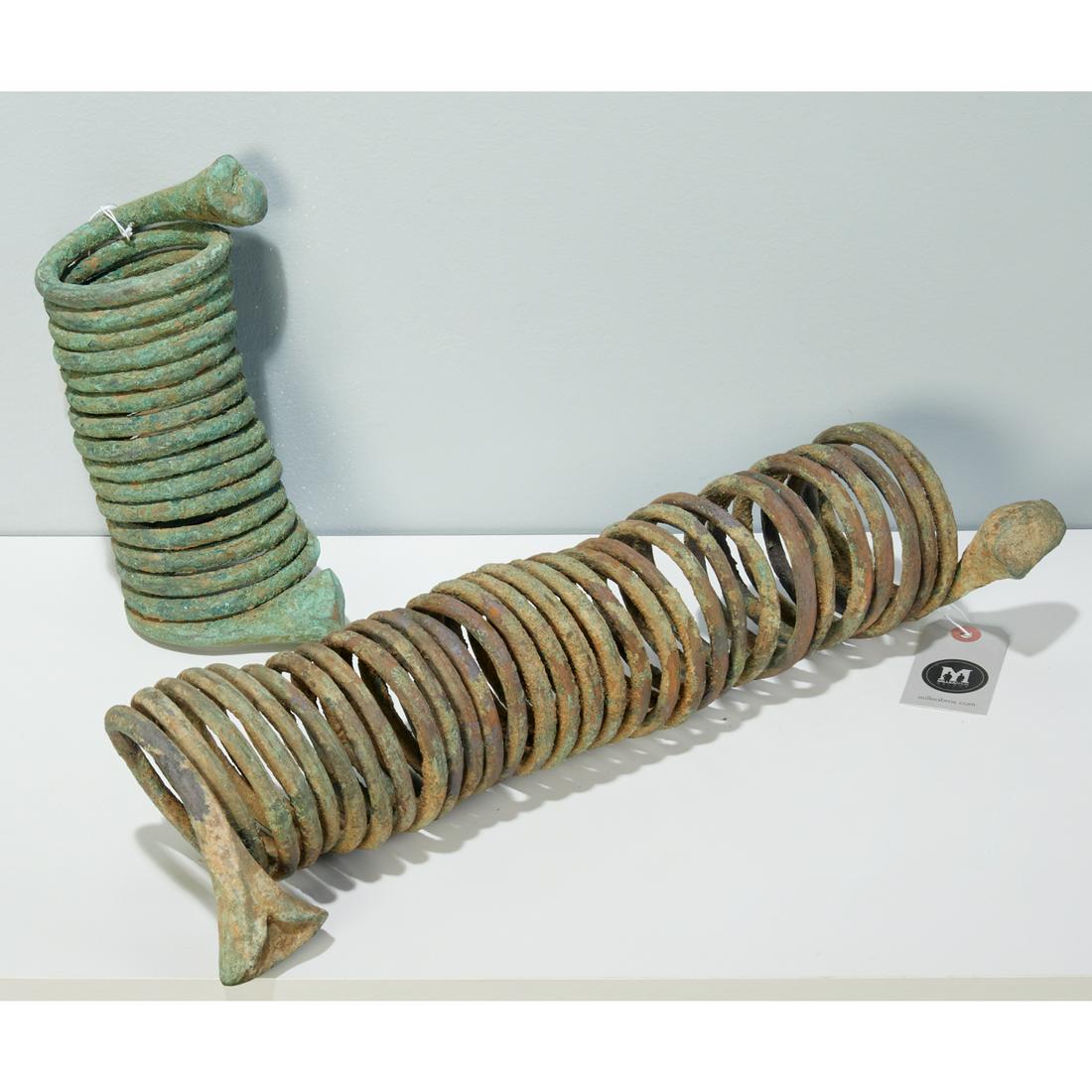 Igbo/Yoruba Peoples, (2) large coil currency (1 of 4)