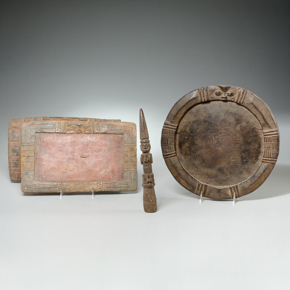 Yoruba Peoples, (3) divination boards and tapper (1 of 6)
