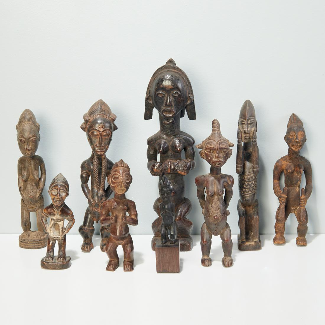Group (9) African carved wood figures (1 of 6)