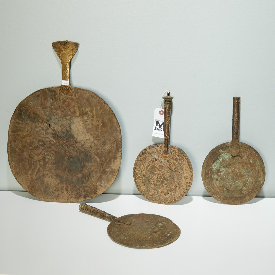 Yoruba Peoples, brass ceremonial fans (1 of 5)