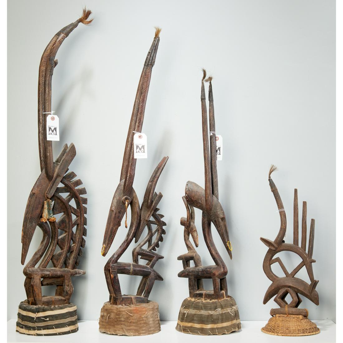 (4) Bambara Bamana vertical headdresses (1 of 6)