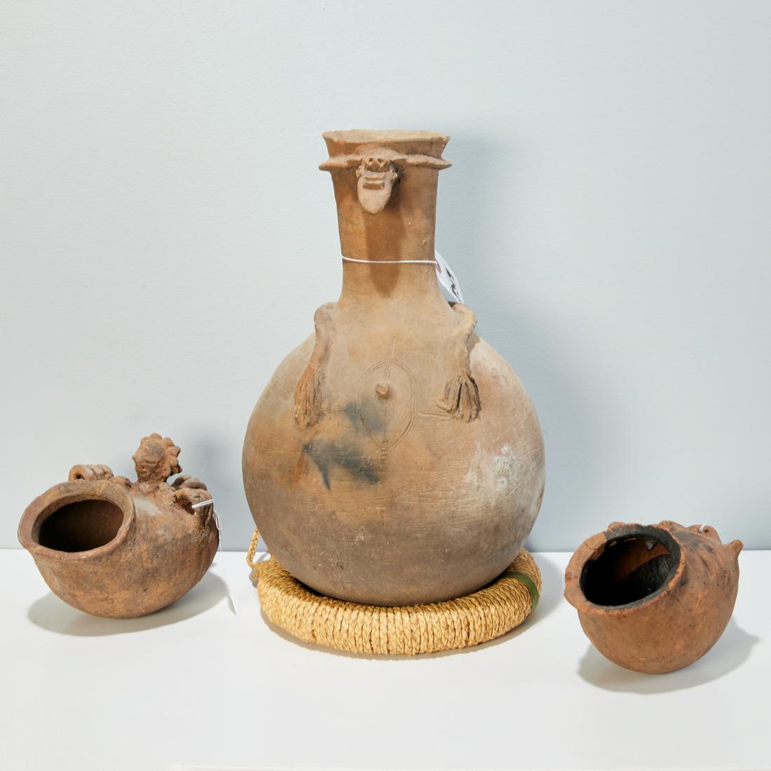 (3) African anthropomorphic pottery vessels (1 of 6)