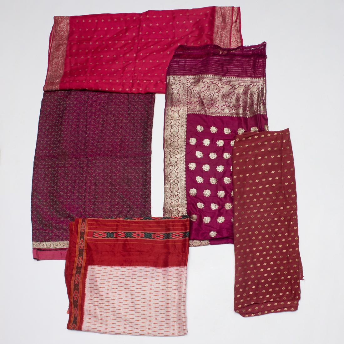 Group (6) Indian silk saris (1 of 6)