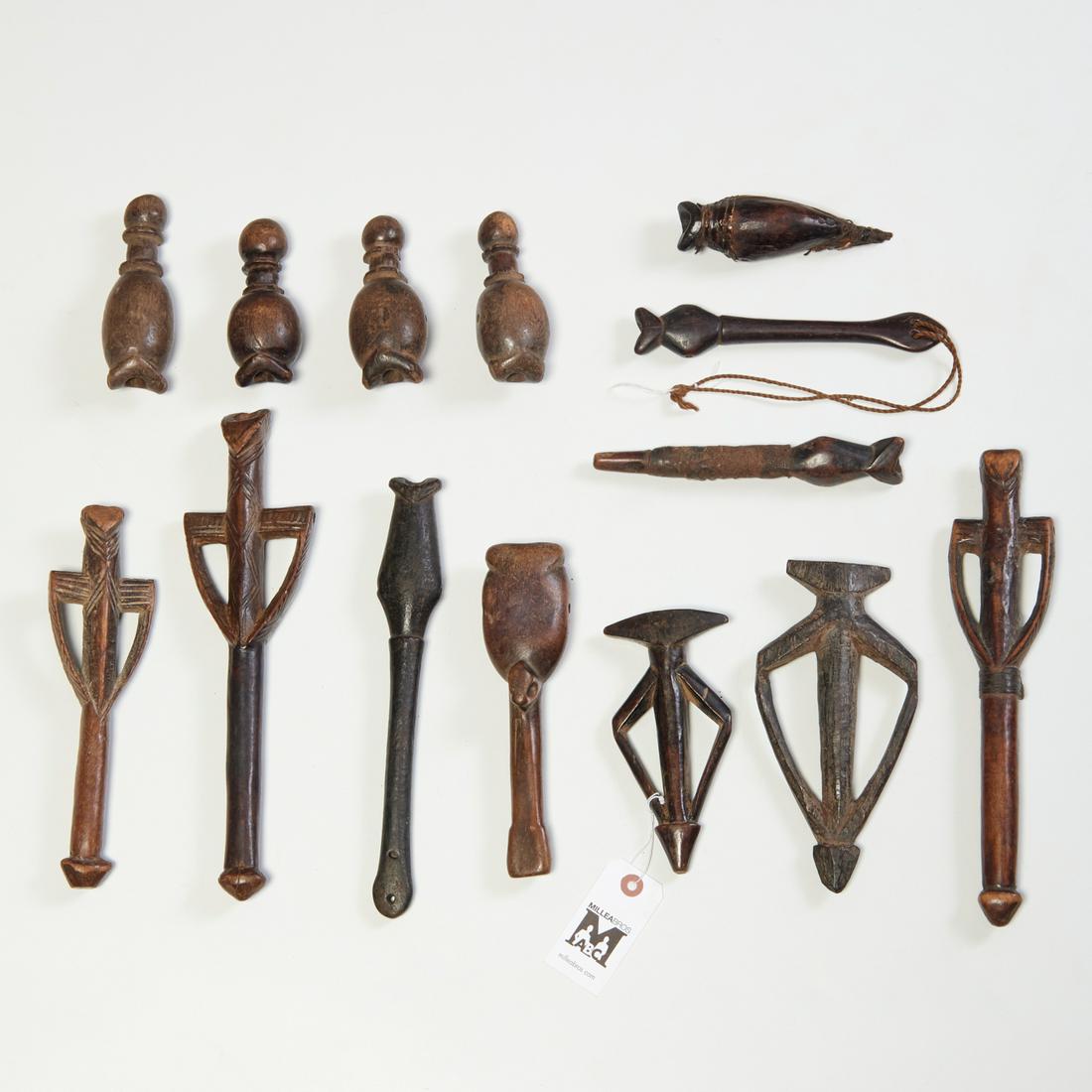 Collection African carved wood whistles and flutes (1 of 5)