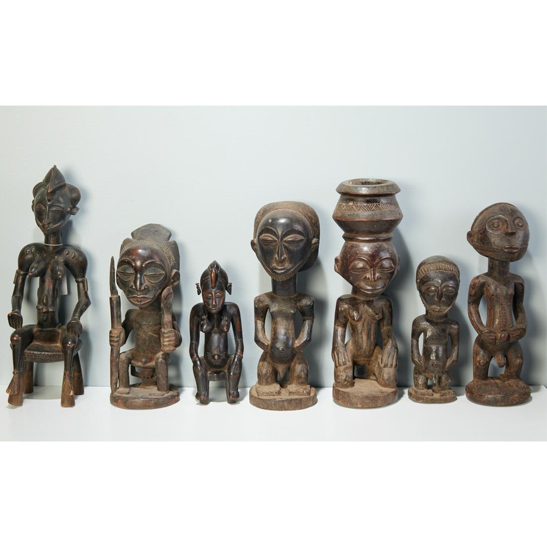 Group (7) large African style carved figures (1 of 6)