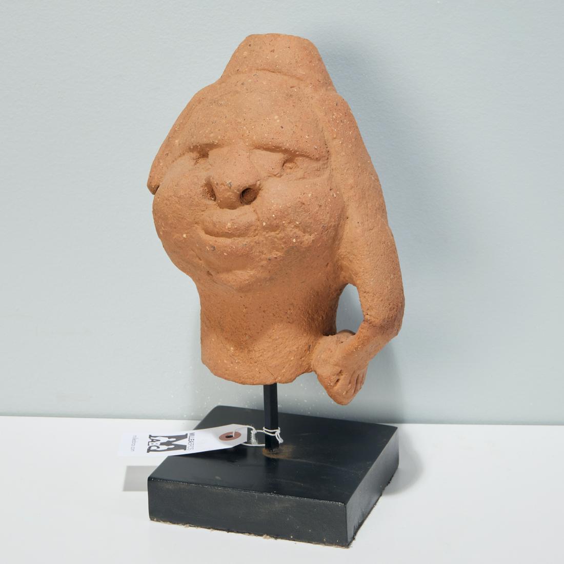 Style of Katsina Culture, terracotta head: Style of Katsina Culture, terracotta head, Nigeria, on custom metal stand, 9.5"h x 7"w (head), 12.5"h (incl. stand) Provenance: Estate of Distinguished Professor Philip Gould, NYC Notes/Literature: Pr
