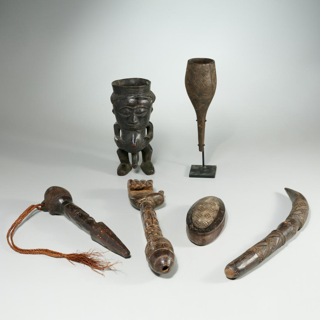Kuba Peoples, group (6) carved objects (1 of 5)