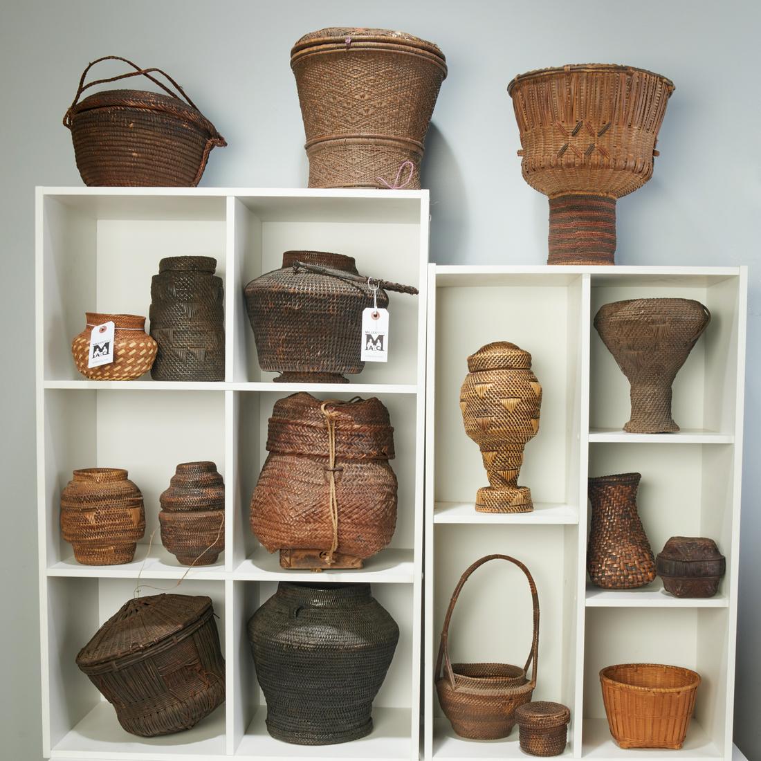 Group (18) African woven baskets & containers (1 of 8)