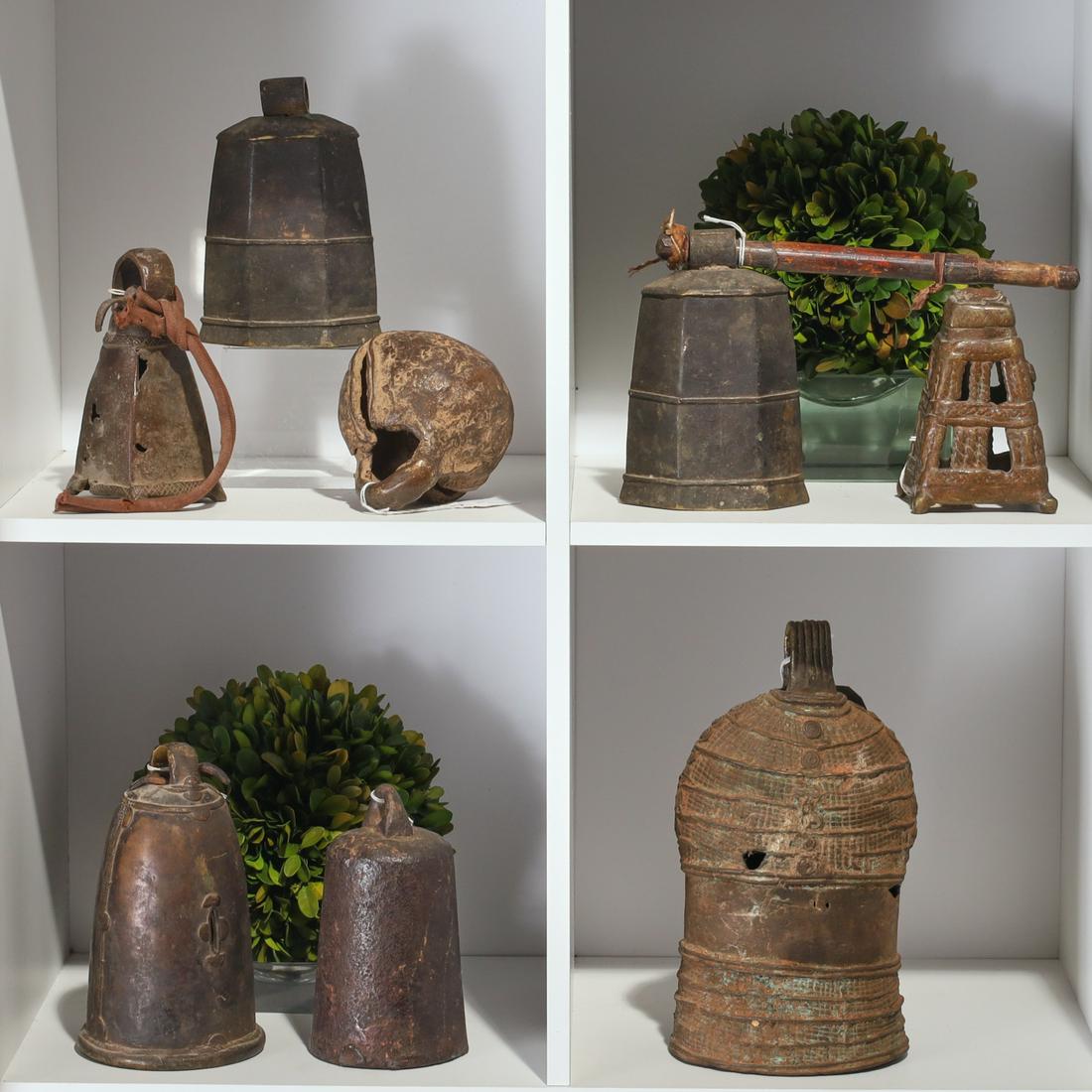 Group (8) brass tribal gongs and bells (1 of 6)