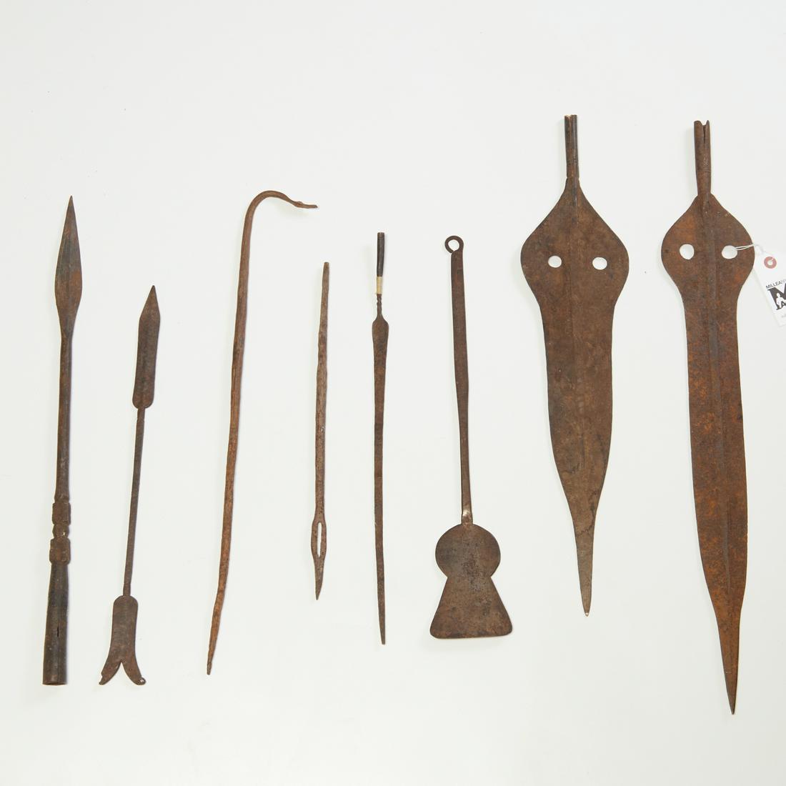 (8) African spear blades and iron tools (1 of 4)