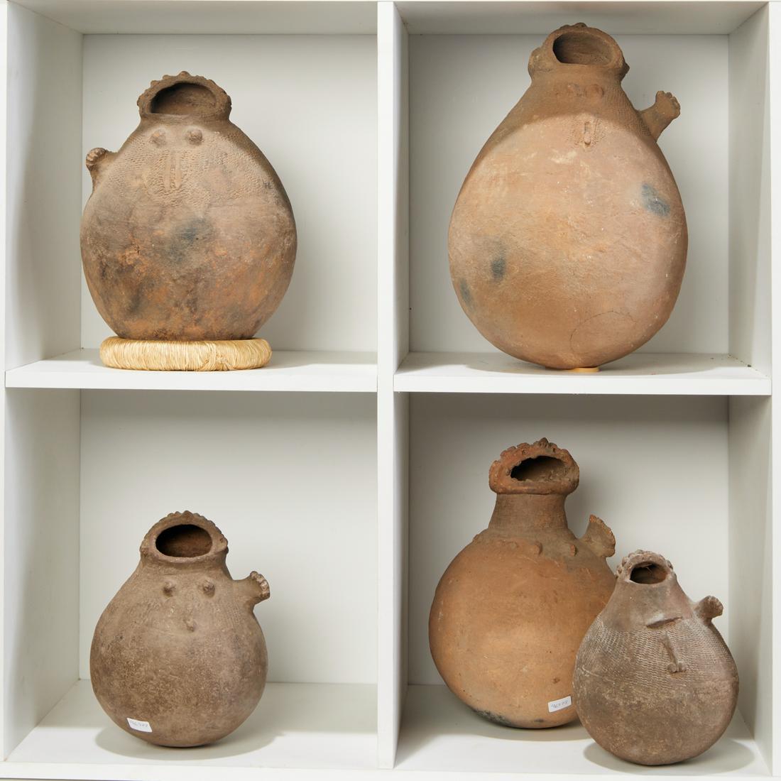 Group (5) African terracotta figurative vessels (1 of 6)