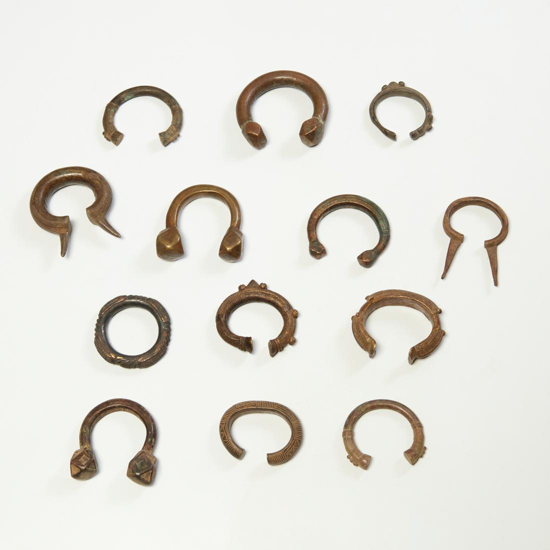 Group (13) bronze West African currency cuffs (1 of 5)