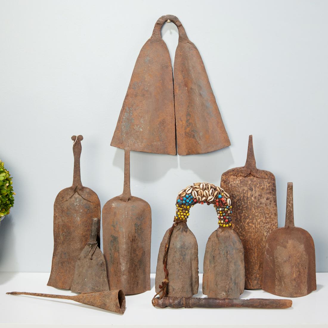 Group (8) West African iron gong bells (1 of 7)