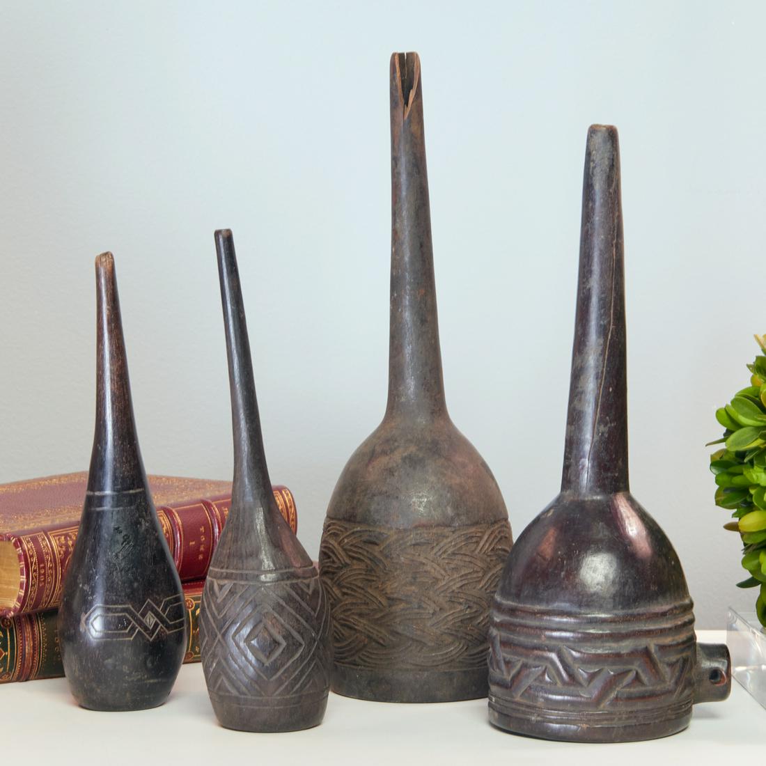 Kuba Peoples, (4) carved wood clysters (1 of 6)