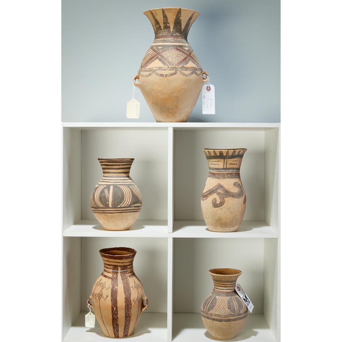 Group (5) Chinese Neolithic style pottery vessels (1 of 5)