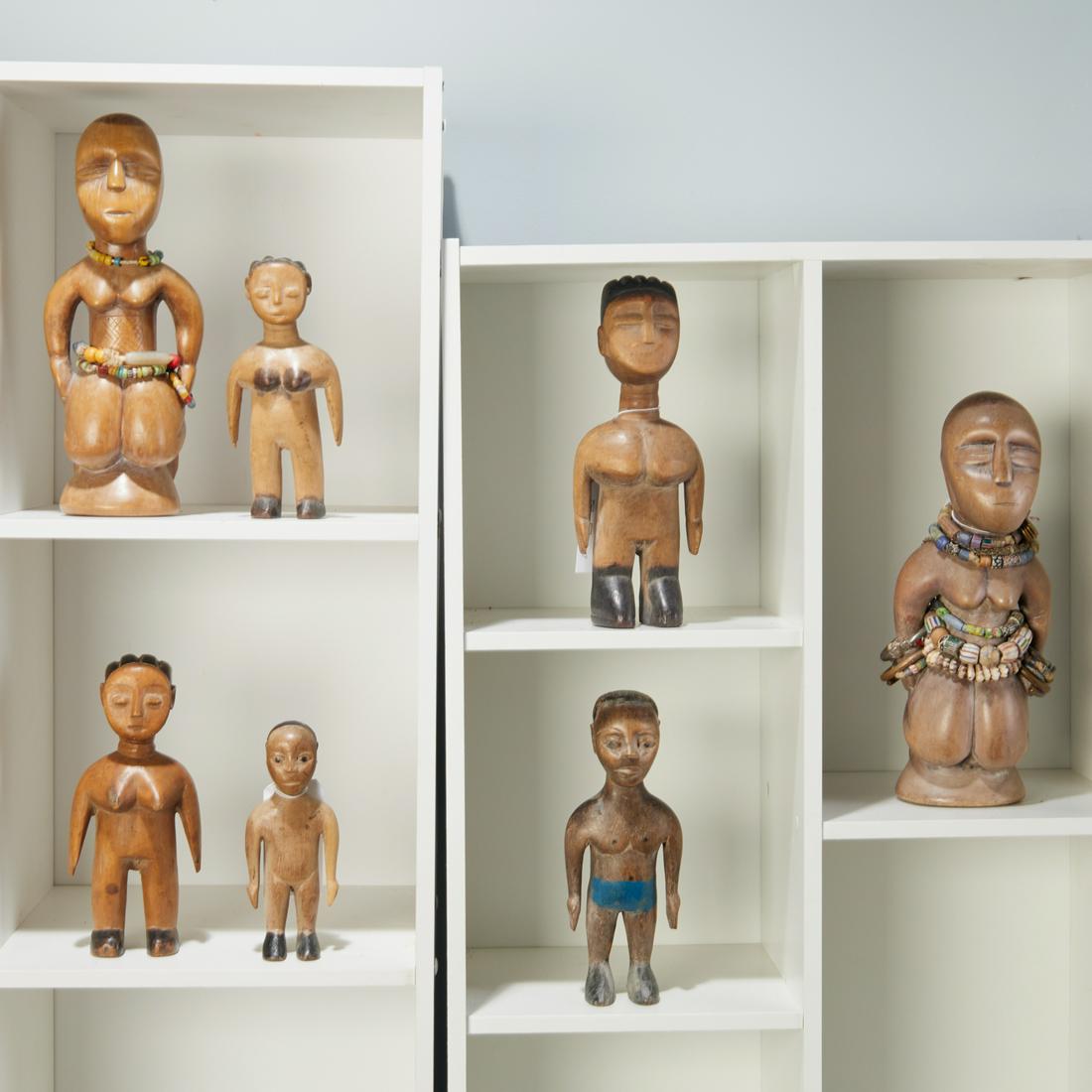 Group (7) carved and painted wood Ewe figures (1 of 5)