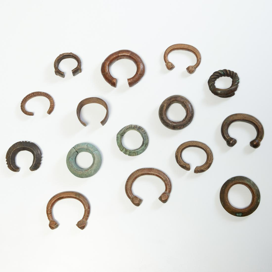 Group (15) West African currency bracelet cuffs (1 of 6)