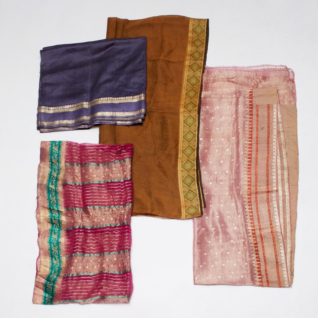 Group (4) vintage Indian saris (1 of 6)