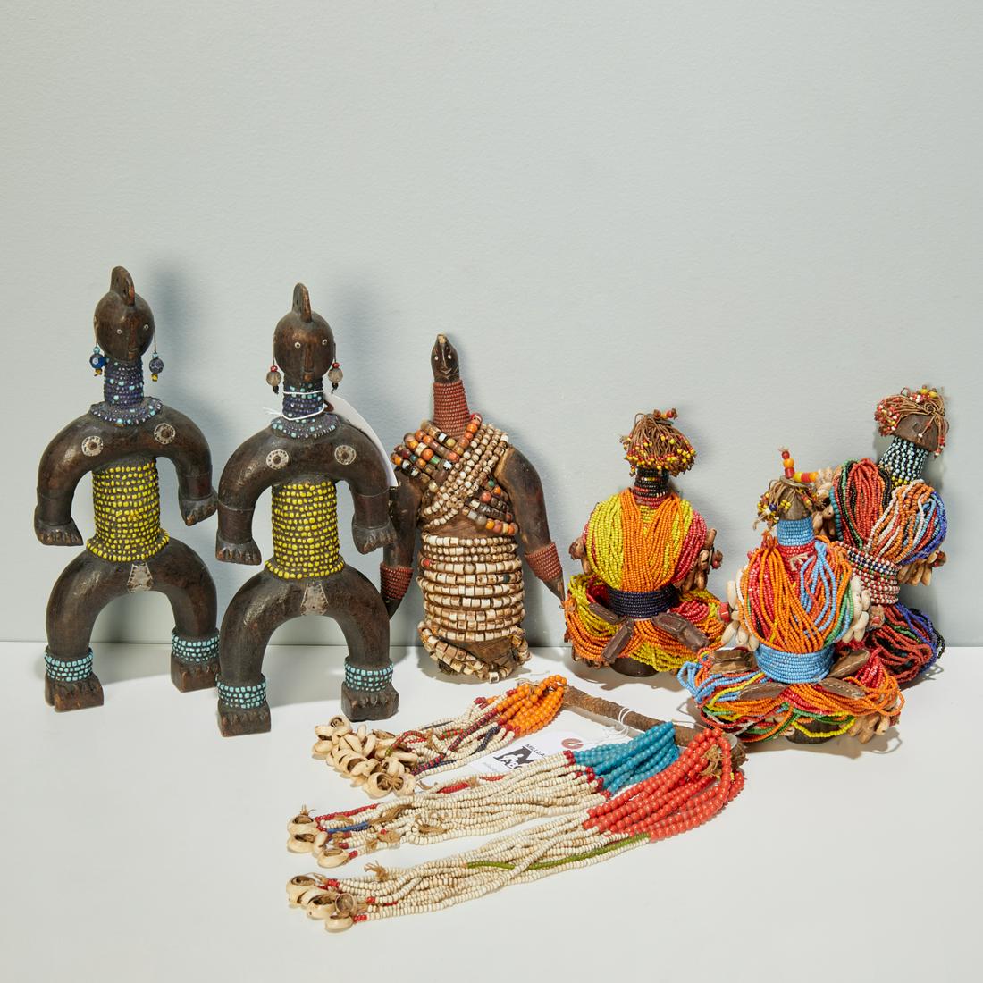Group (6) Fali and Namji carved and beaded dolls (1 of 5)