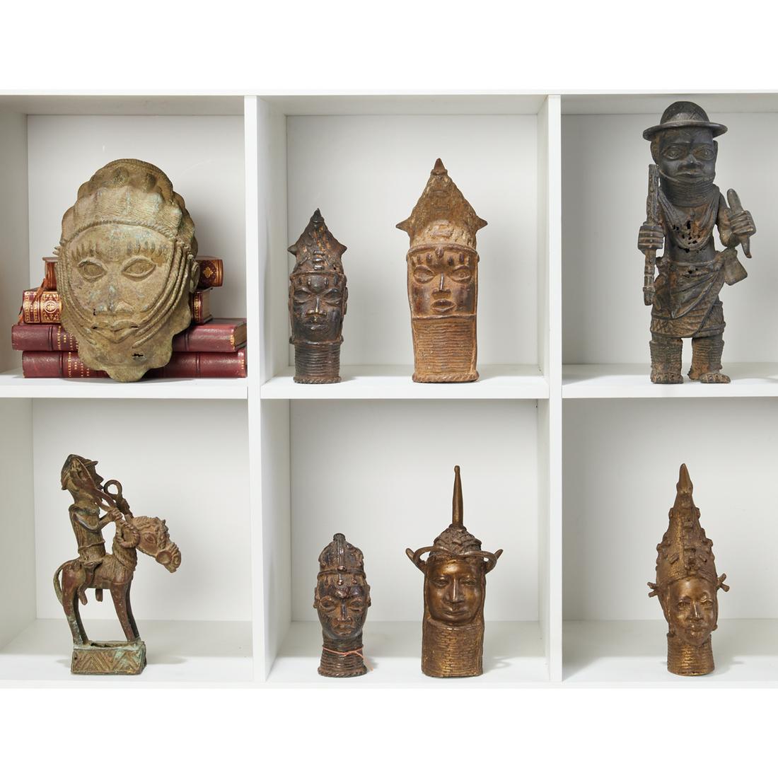 Group (8) Benin style bronzes (1 of 6)