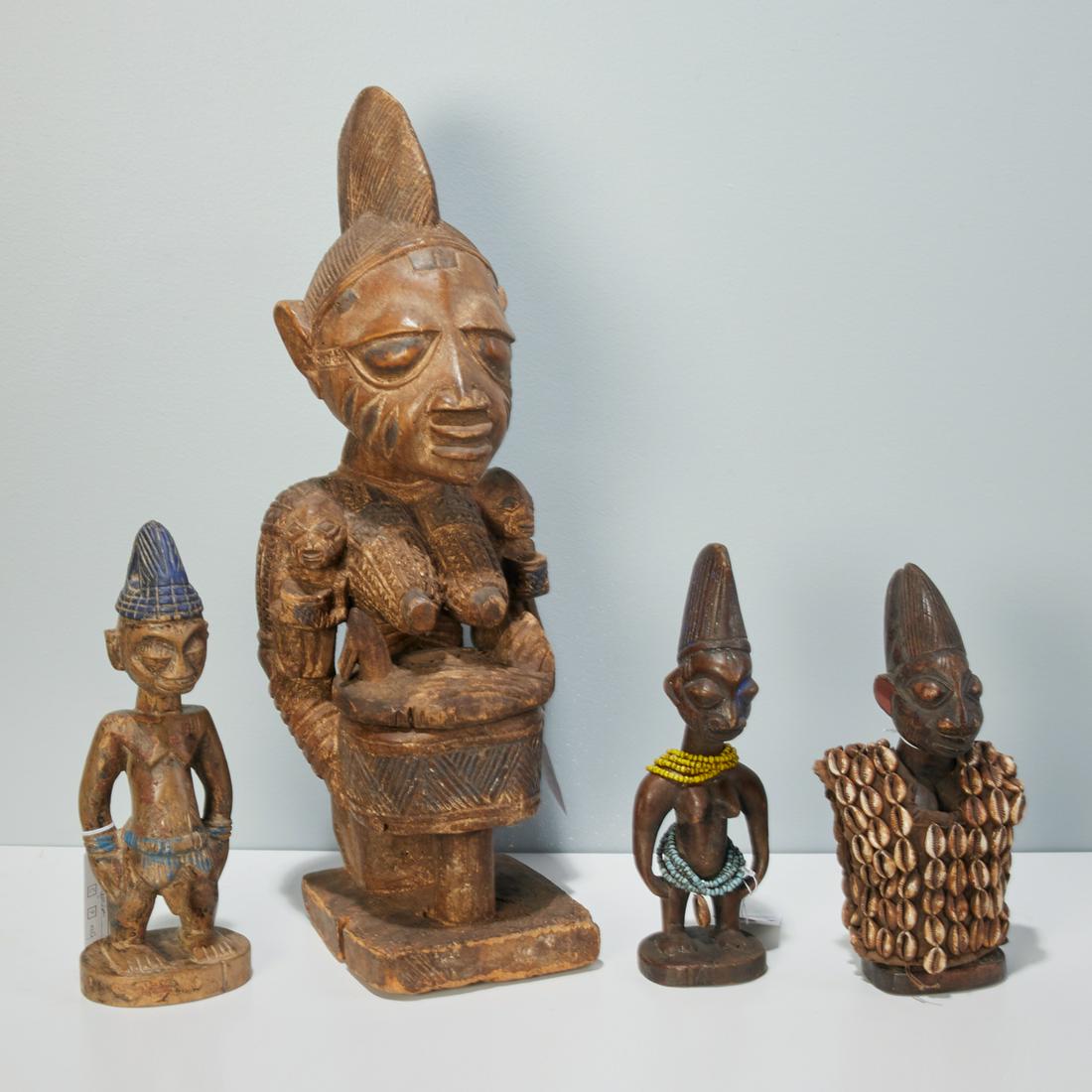 Yoruba style, carved wood figures (1 of 6)