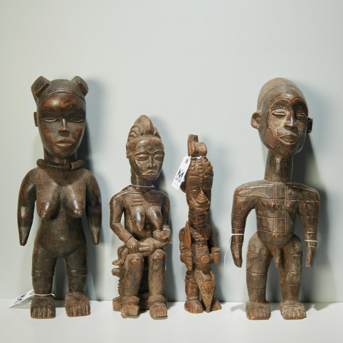 (4) Large African style carved figures (1 of 7)