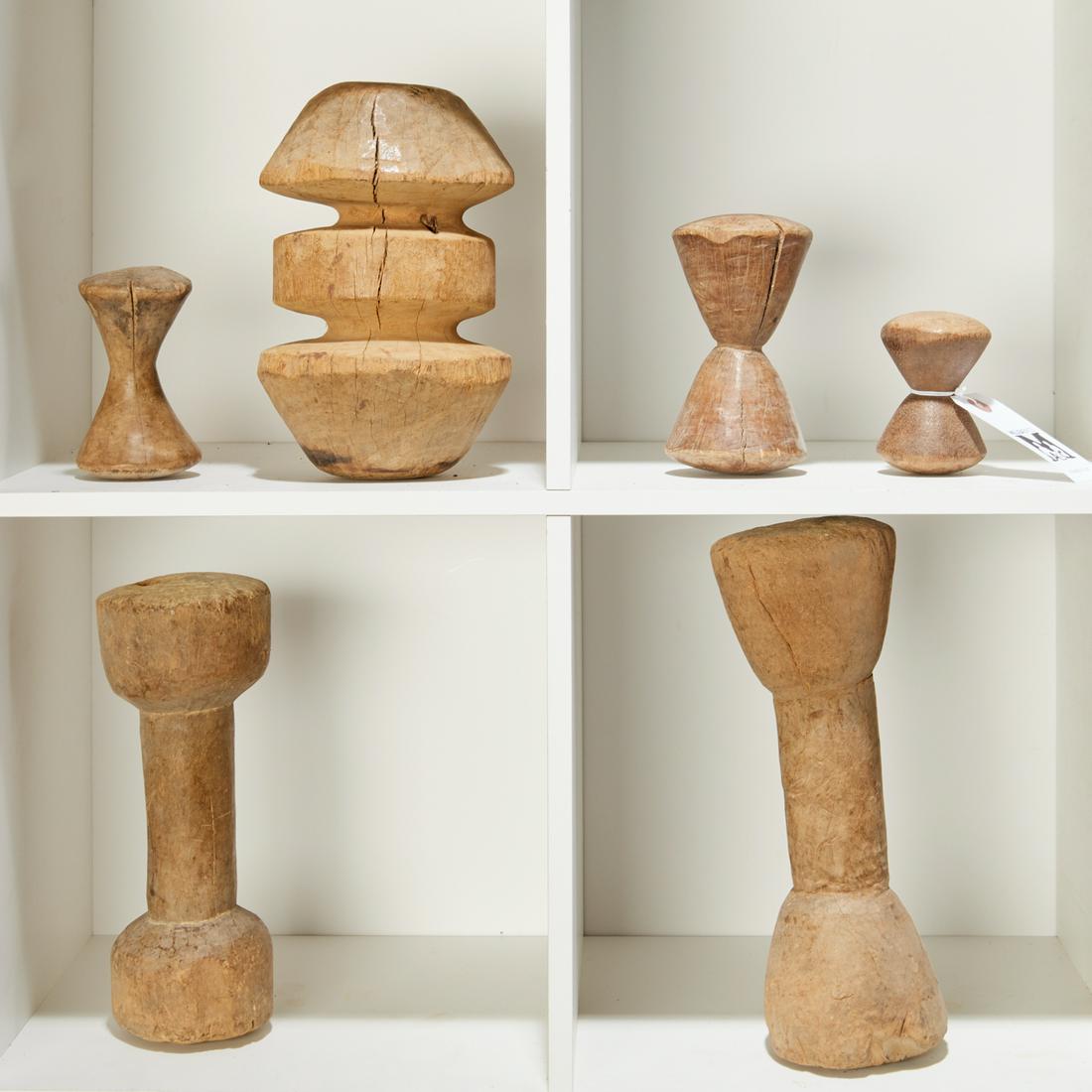 Group (6) African carved wood implements (1 of 4)