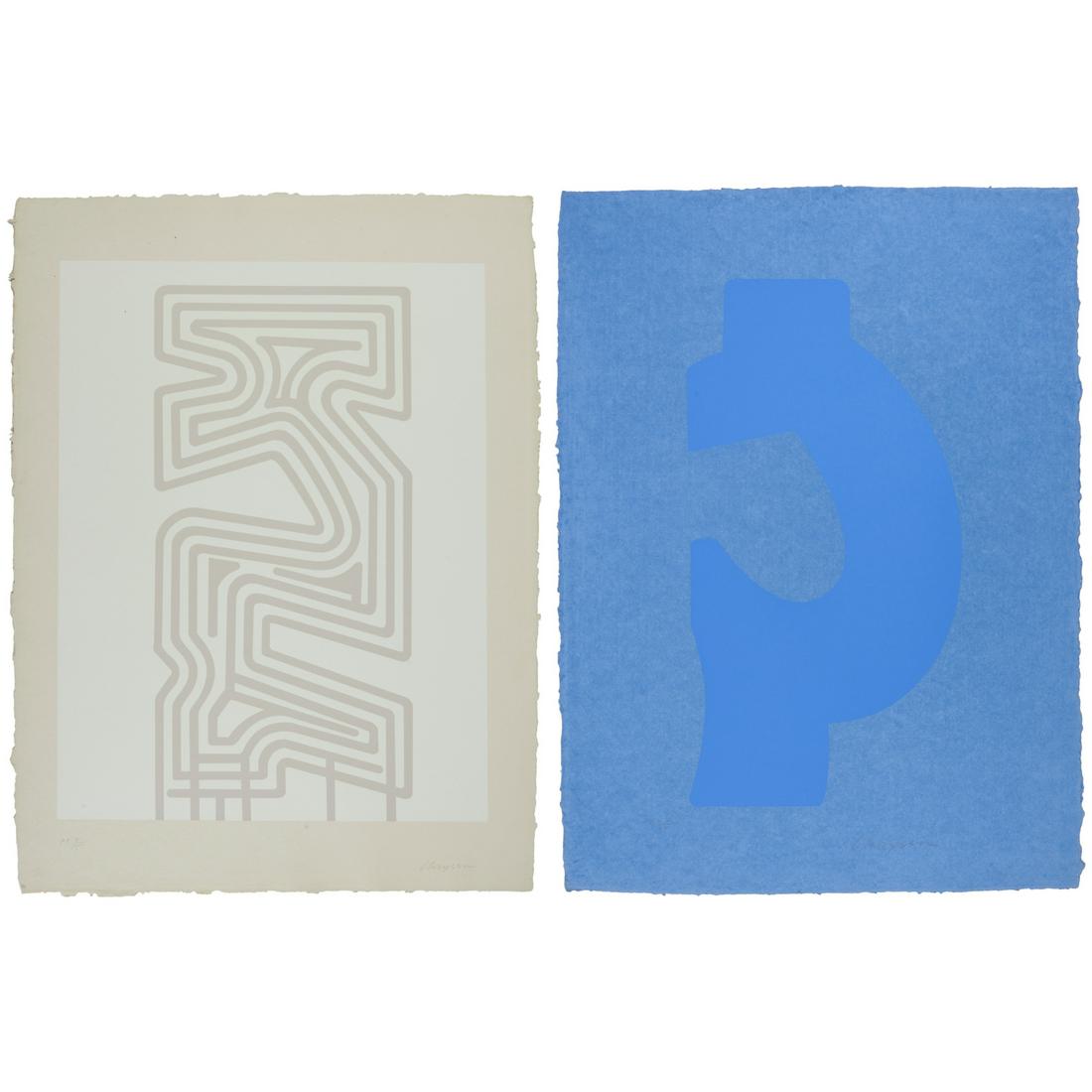 Chryssa, (2) screenprints on handmade paper, 1978 (1 of 9)