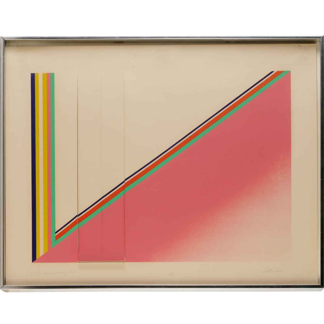 Stephen Antonakos, lithograph with incisions, 1970 (1 of 10)