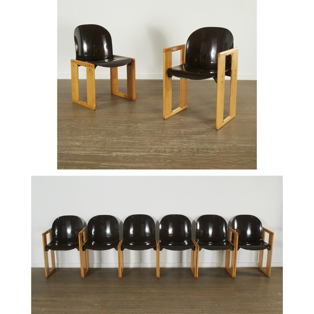 Afra and Tobia Scarpa, (6) 'Dialogo' dining chairs (1 of 8)
