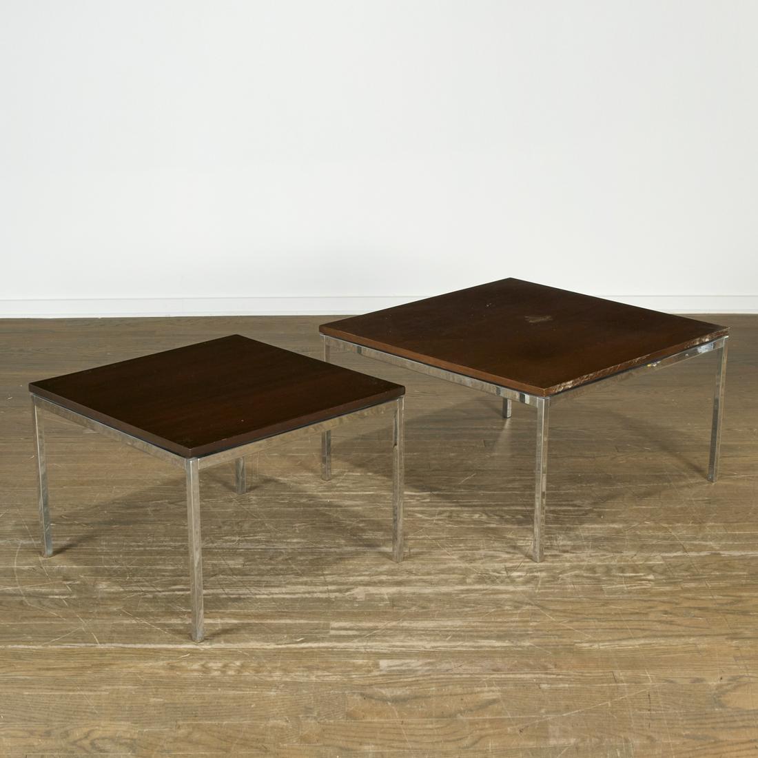 Florence Knoll, (2) rosewood, chrome side tables (1 of 6)
