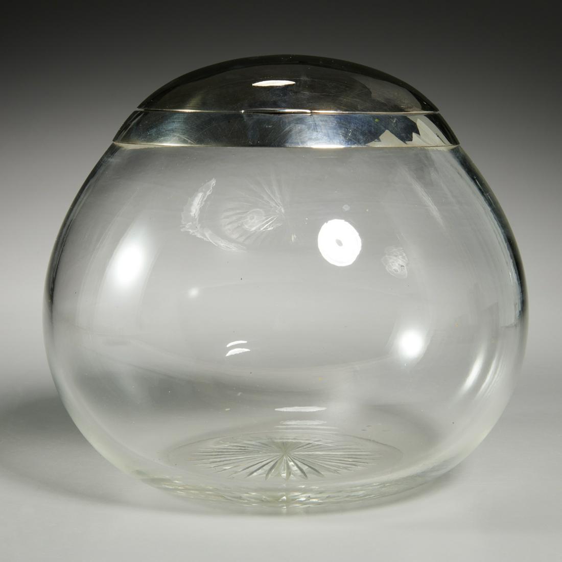 George V silver and glass jar, early Modernism (1 of 7)