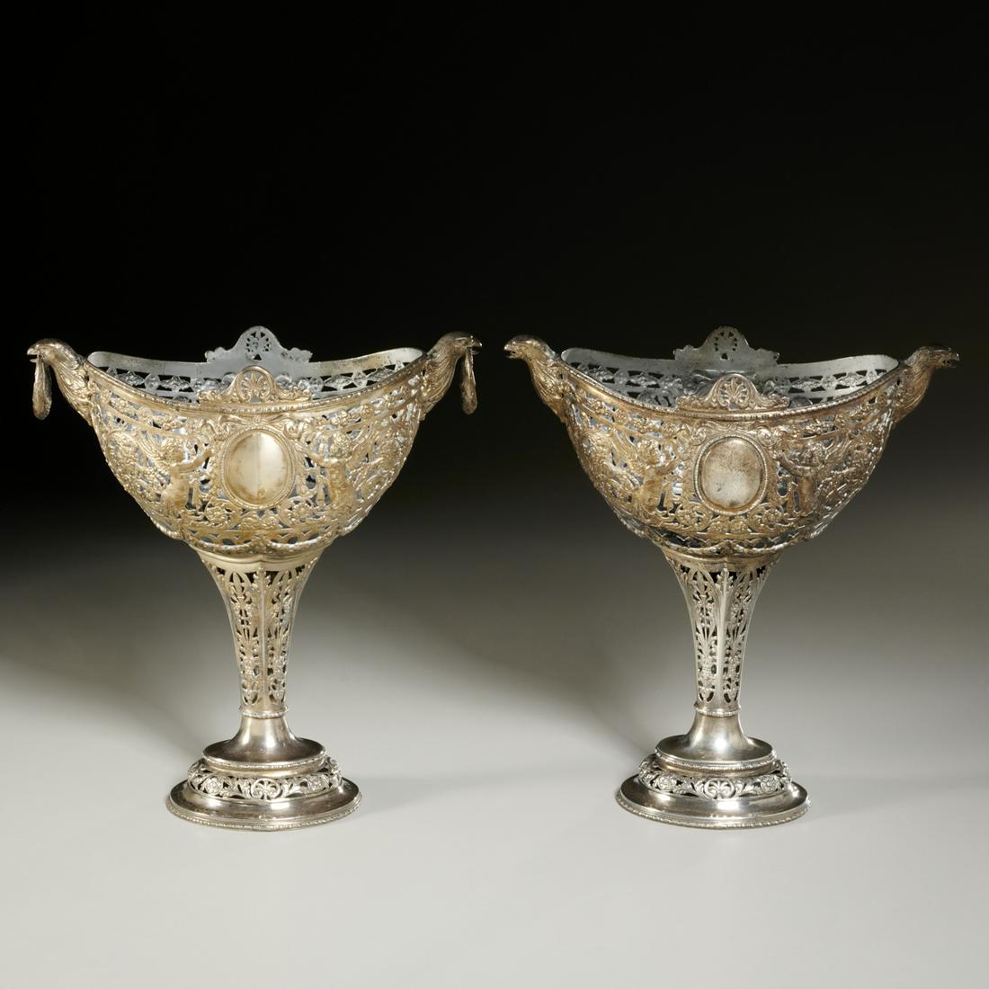 Pair George Roth Hanau silver reticulated comports (1 of 8)
