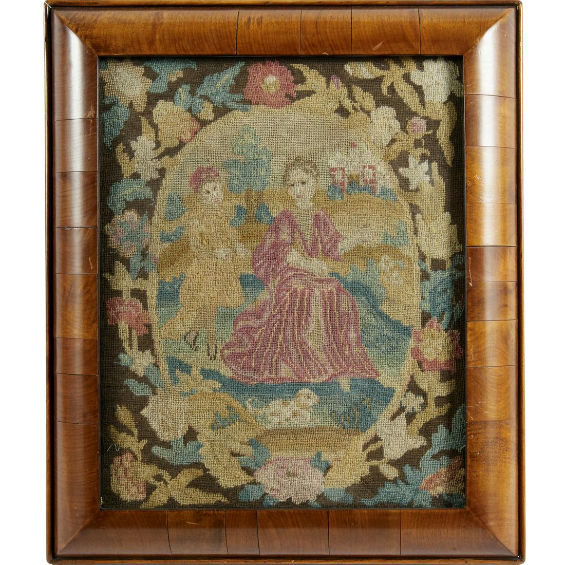 Antique Queen Anne style needlework picture (1 of 6)