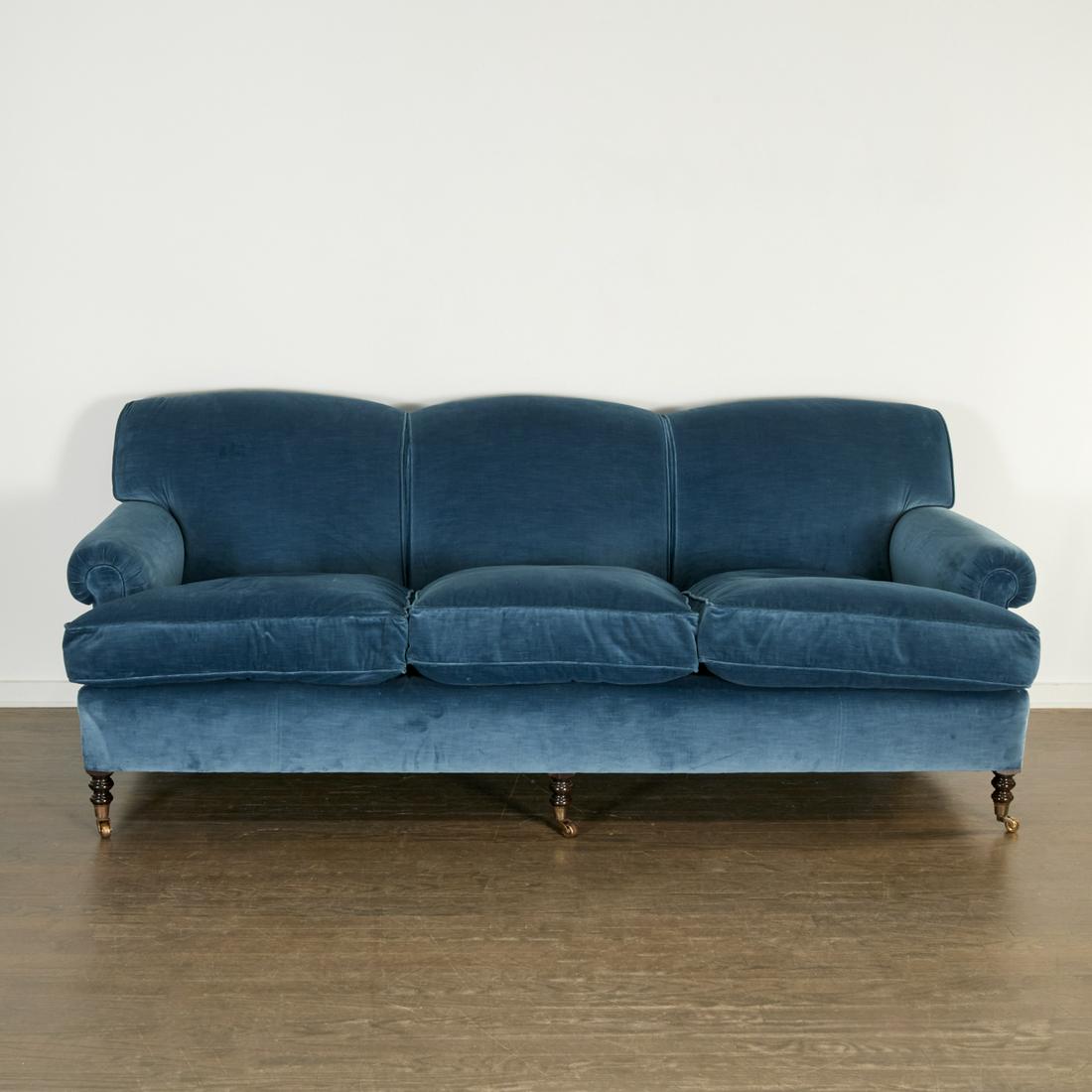 George Smith velvet upholstered sofa (1 of 8)
