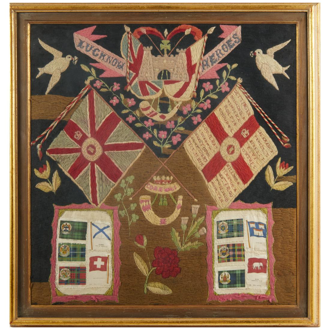 Antique British war memorial woolwork (1 of 7)