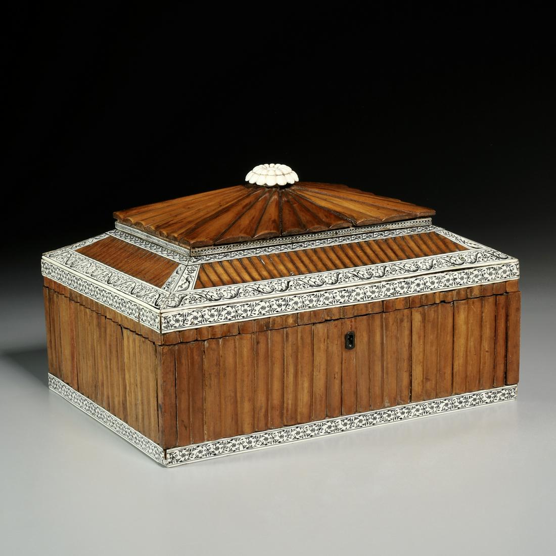 Anglo-Indian inlaid sandalwood work box (1 of 7)