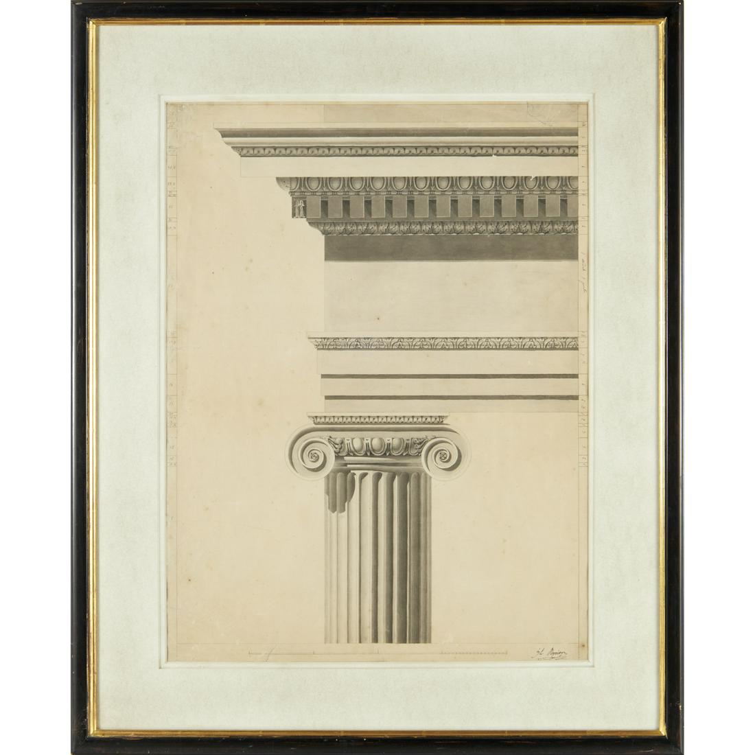 Theodore Ropion, ink architectural study (1 of 9)