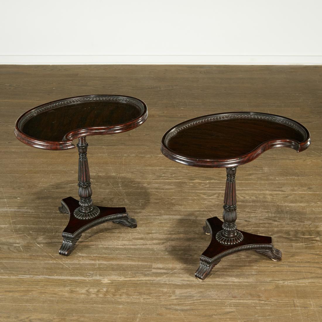 Pair unusual William IV mahogany side tables (1 of 6)