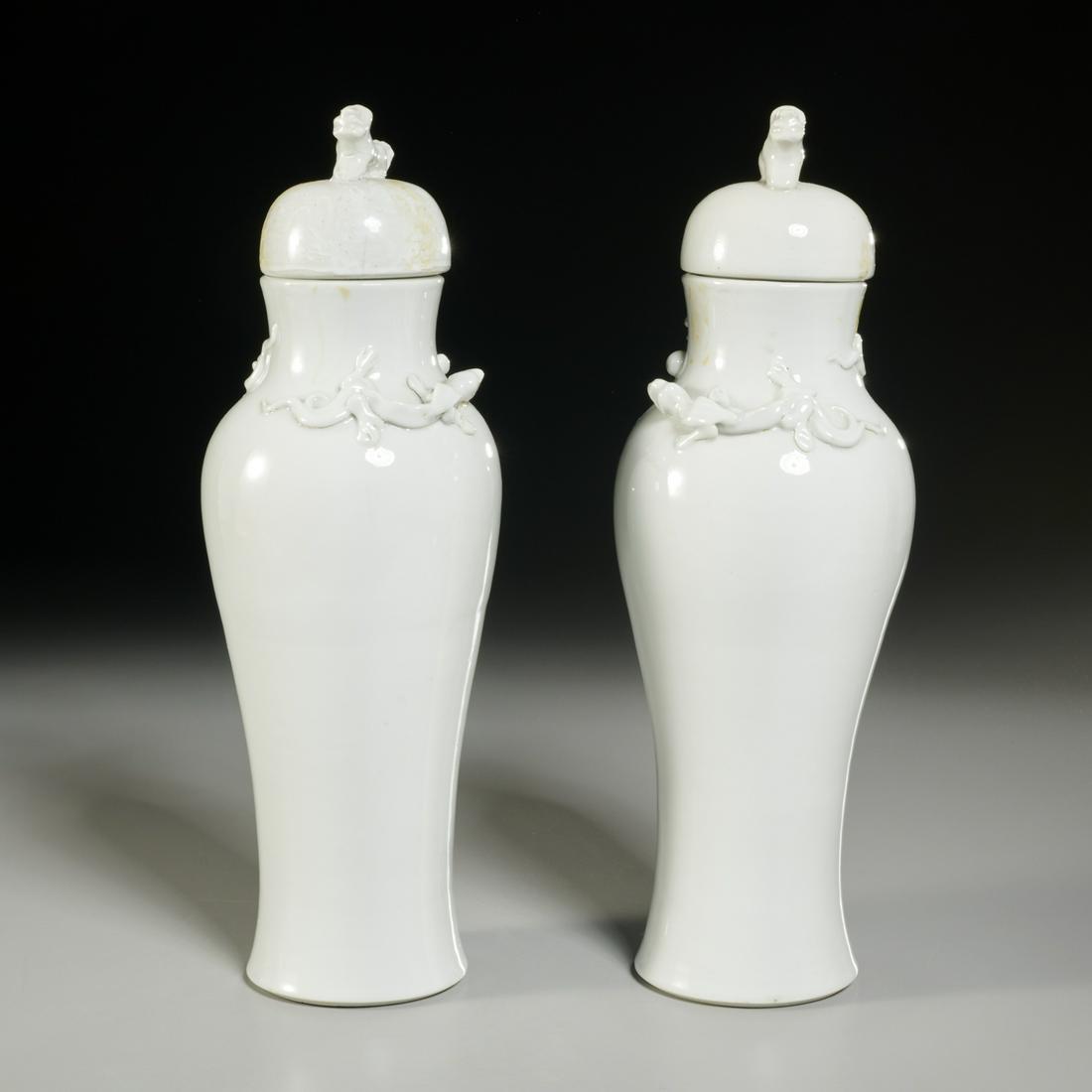 Pair Chinese monochrome porcelain jars (1 of 5)