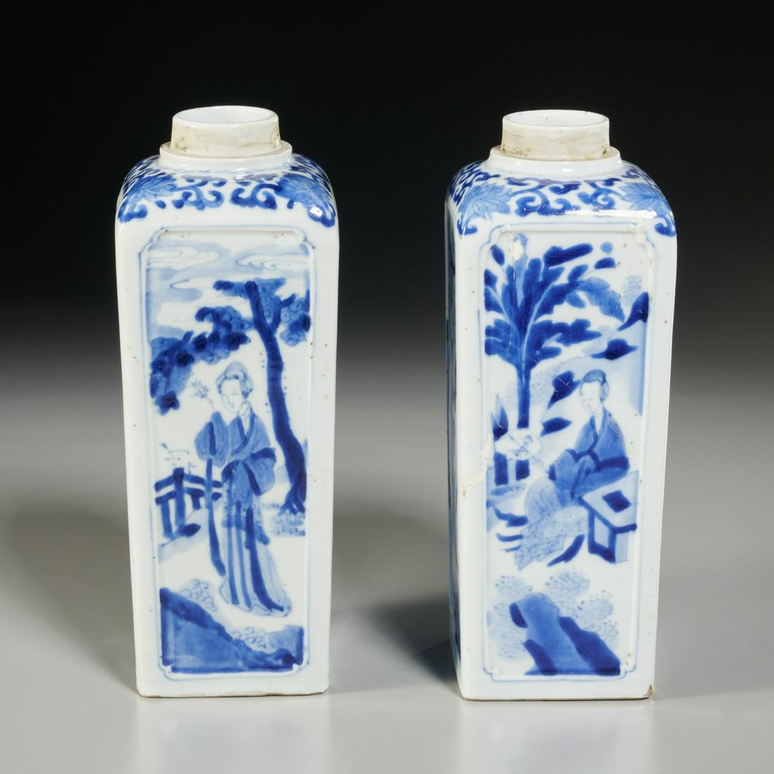 Pair Kangxi blue & white bottles, ex Christie's (1 of 6)