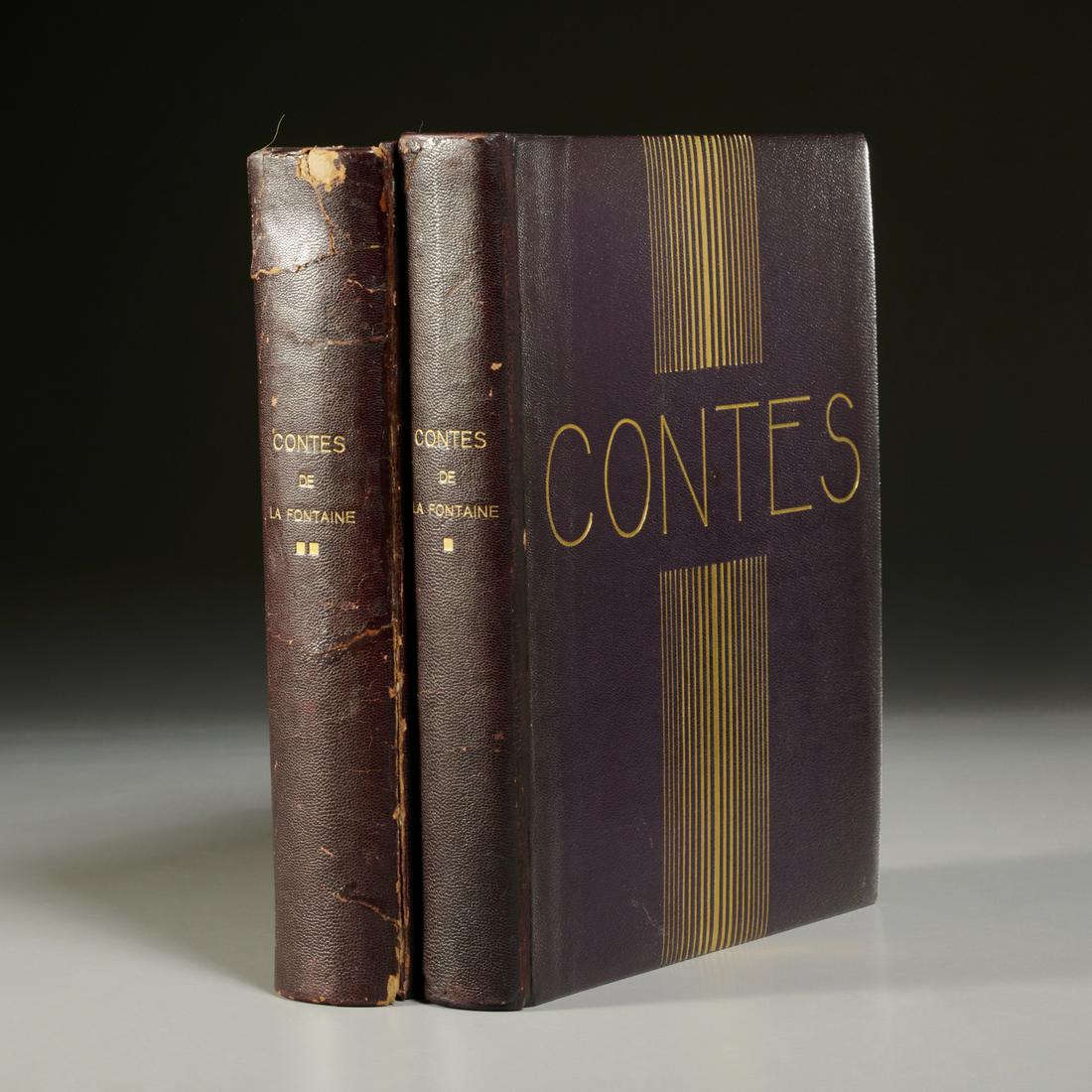 [Charles Martin] Les Contes de La Fontaine, 1930: [Charles Martin] Les Contes de La Fontaine, 1930, Les Contes et Nouvelles en Vers de Jean de La Fontaine. Librairie de France, in 2 vols. with color and b&w illustrations, some erotic, by Charles Mart