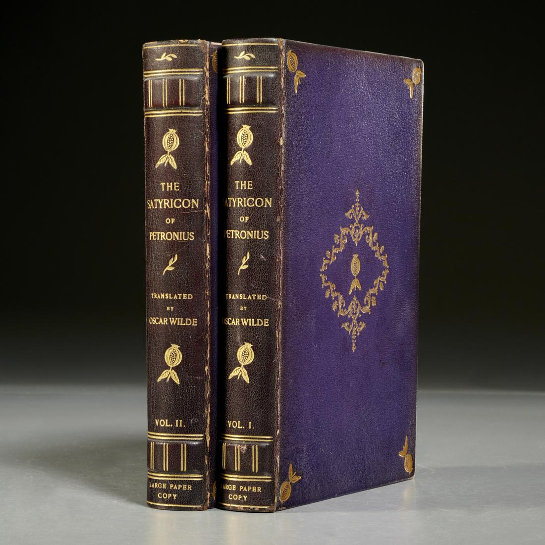 The Satyricon, Pascal Covici ltd. ed., 1927: The Satyricon, Pascal Covici ltd. ed., 1927, (2 vols.) The Satyricon of Petronius Arbiter, in the Translation attributed to Oscar Wilde. #30 of 60 copies on Oland handmade paper, color illustrations b