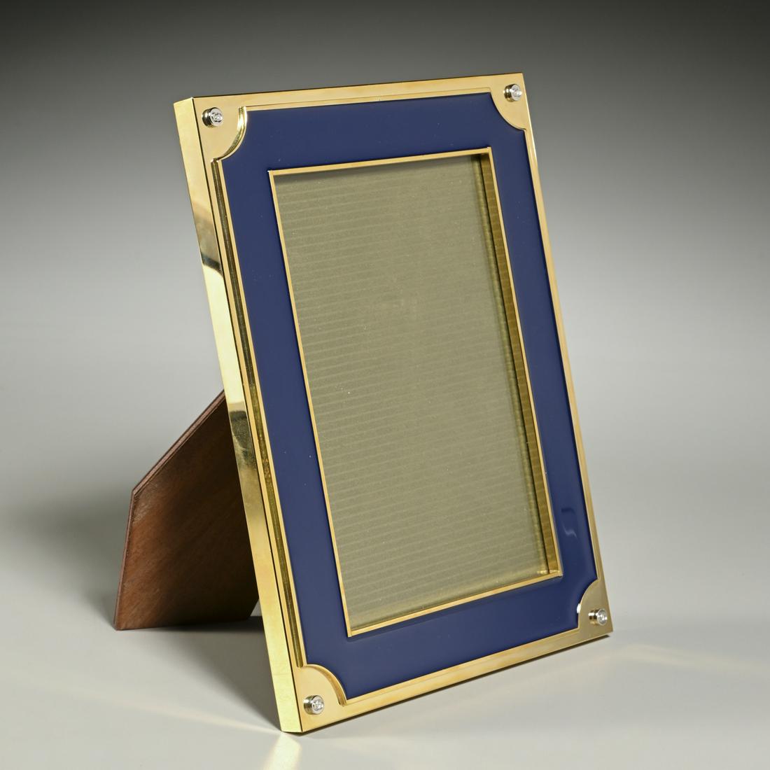 Gucci gold plate and blue enamel picture frame (1 of 5)