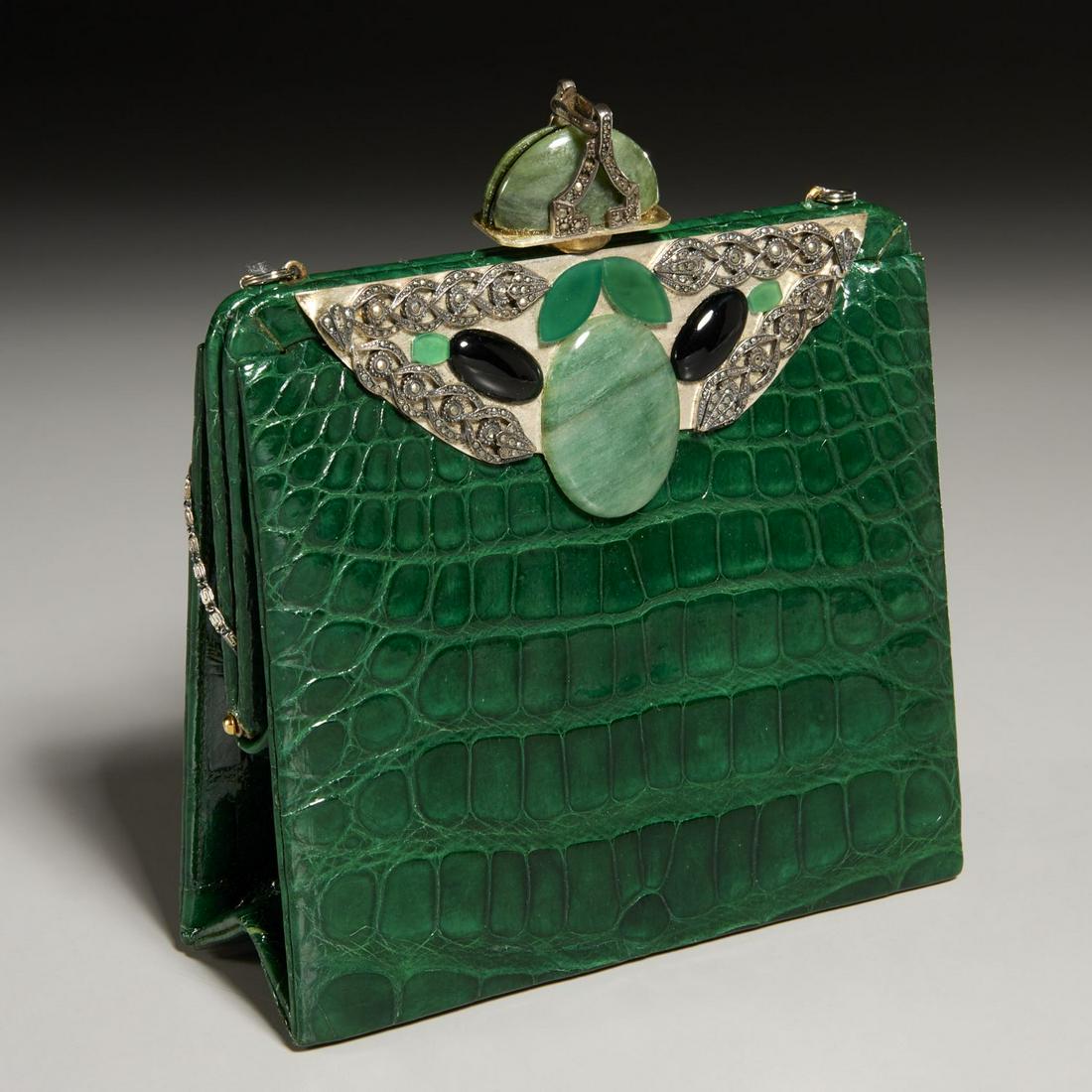 La Jeunesse green crocodile evening bag (1 of 5)