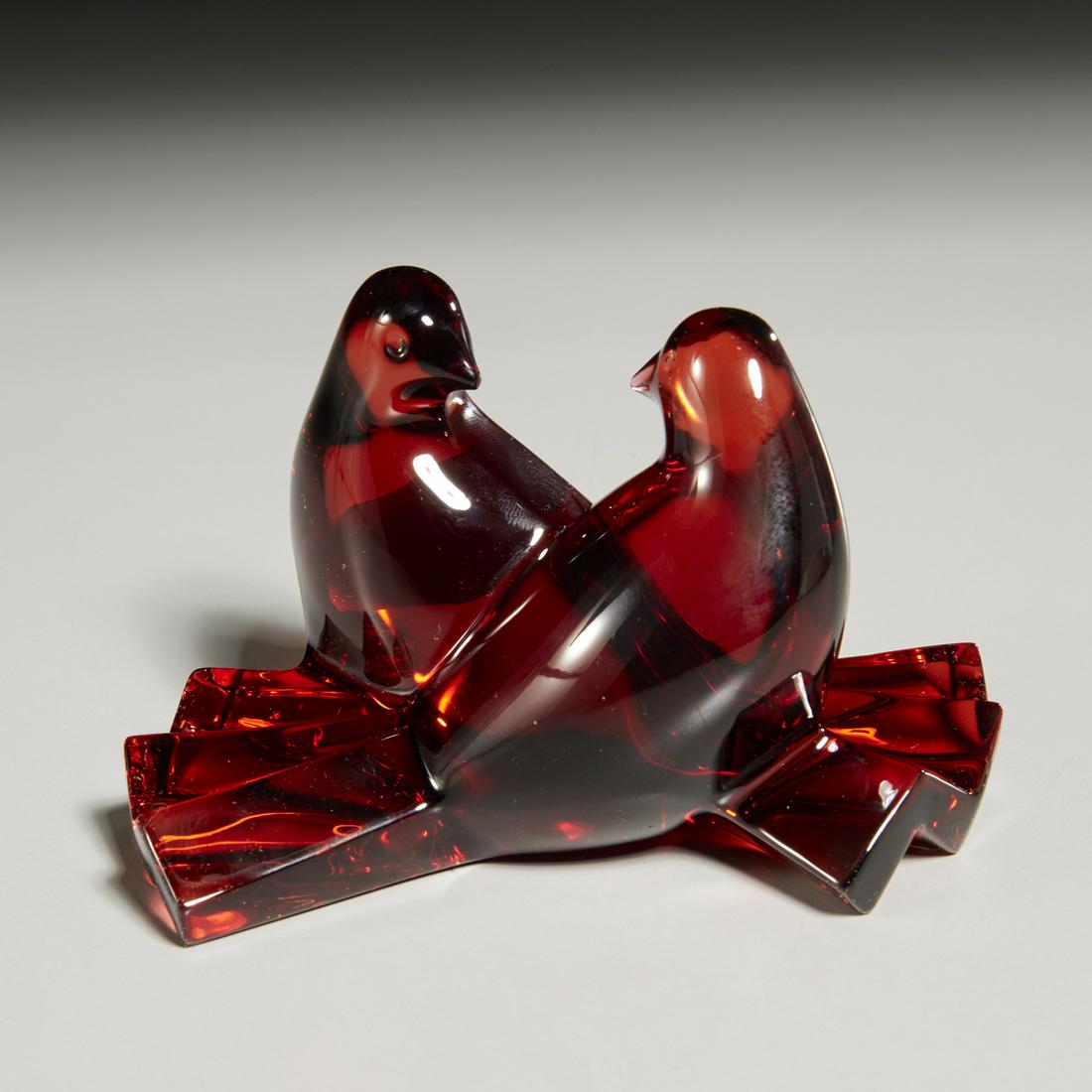 Baccarat crystal loving doves ruby figurine (1 of 7)