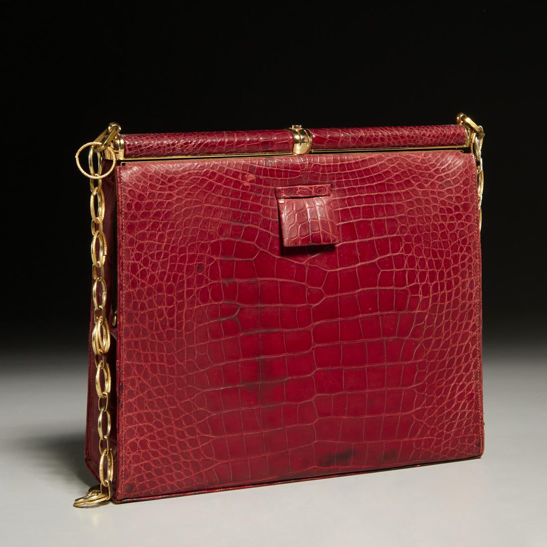 Lucille de Paris red alligator handbag (1 of 5)
