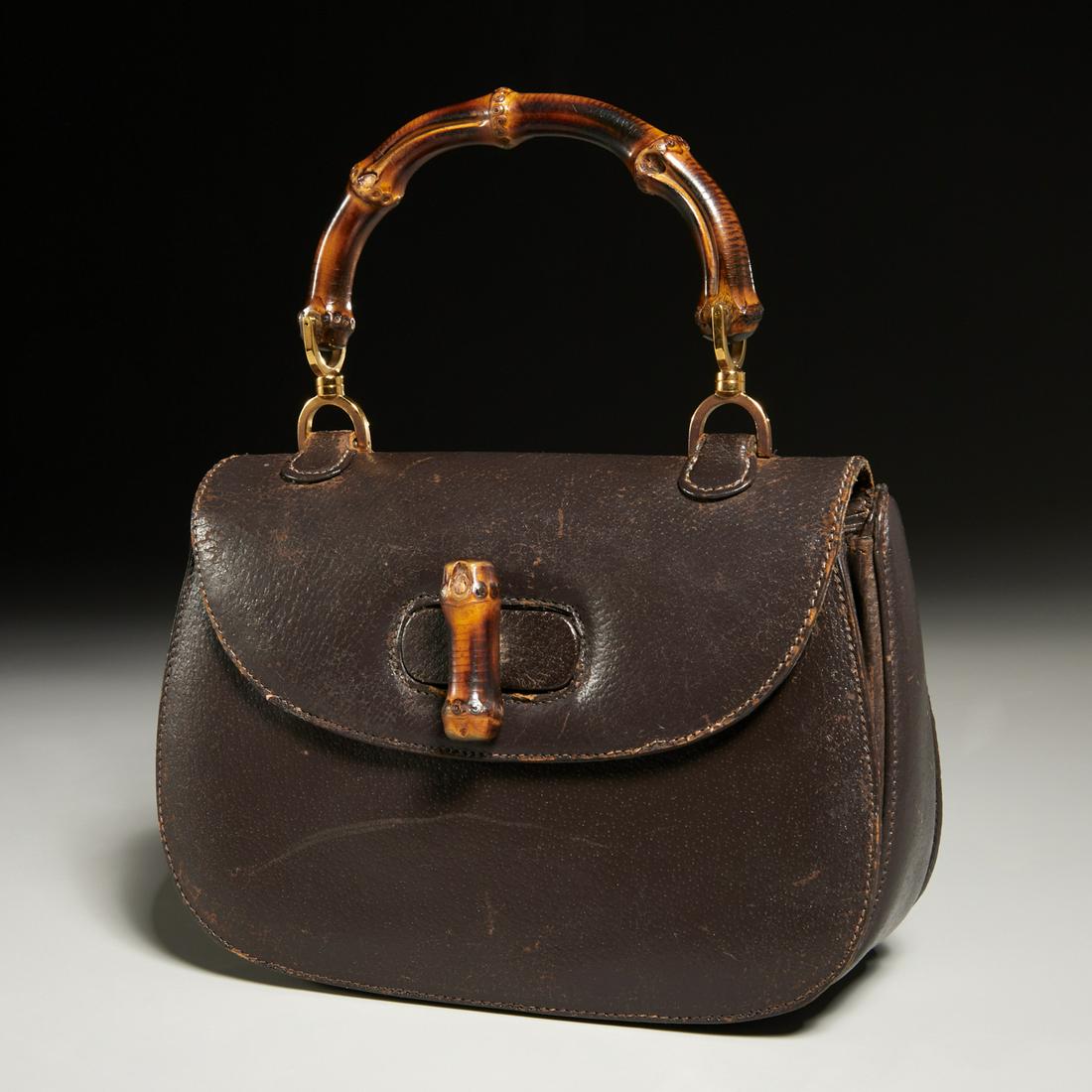 Gucci brown leather bamboo top handle bag (1 of 6)